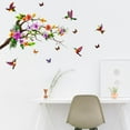 thumbnail image 3 of Pegatinas de pared de colibrí y flor, 2 hojas extraíbles, de 76 x 60 cm, vinilo 3D., 3 of 9