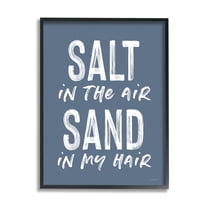 Stupell Industries Salt in Air Sand in Hair Nautical Phrase, 11 x 14,Design by Lettered and Lined