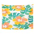 thumbnail image 1 of ZEALGNED Colorful Aloha Watercolor Hibiscus Pattern Green Beautiful Wall Art Hanging Tapestry Home Decor for Living Room Bedroom Dorm 60x80 inch, 1 of 2