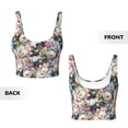 thumbnail image 5 of Fotbe Colorful Flowers Pattern Womens' Sports Bra Longline Wirefree Padded with Medium Support Sports Moisture-Wicking Workou Vest,Tank Top-X-Large, 5 of 7