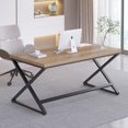 thumbnail image 2 of Rustic Computer Desk  Industrial Home Office Desk  Farmhouse Wood Metal Work Desk for Writing Study  Vintage Minimalist Executive Workstation PC Gaming Table in Bedroom  Rustic, 2 of 6