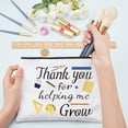 thumbnail image 3 of Teacher Theme Makeup Bag 9x7 Inch Cosmetic Zipper Pouch for Purse Organizer Canvas Bag Handbags Printing Pencil Bag - Thank You for Helping Me Grow, 3 of 7