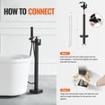 thumbnail image 6 of Freestanding Bathtub Faucet, Floor Mount, Freestanding Tub Filler, Shower Mixer Taps, Two Water Modes, 360° Swivel Spout, for Bathing & Showering Pet Bathing Cleaning Drains Toilet Flushing, 6 of 11