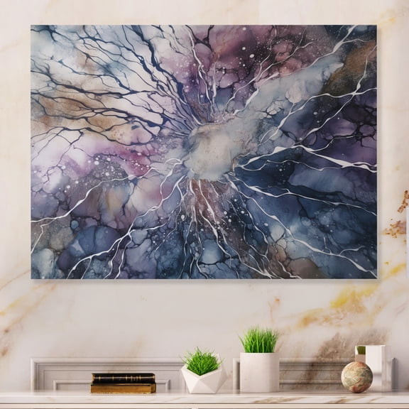 Designart "Exploring The Language Of Painting Purple II" Abstract Painting Metal Art Living Room