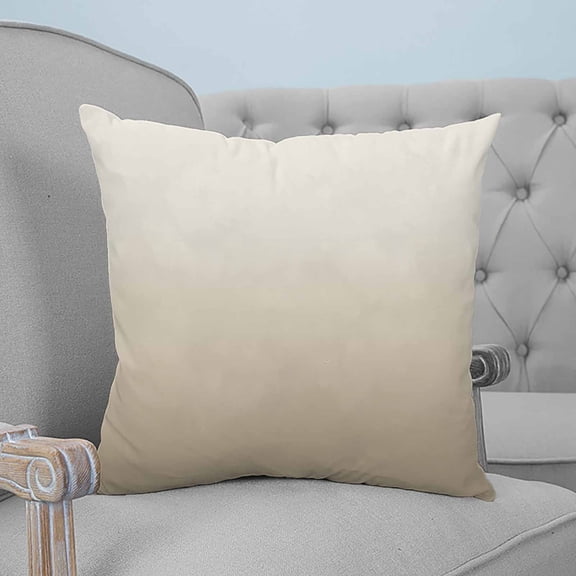 Beige Brown Ombre Throw Pillow Covers, Soft Pillowcases with Invisible Zipper, Modern Abstract Art Gradient Aesthetics Decorative Pillow Cushion Covers for Living Room Couch Sofa Bed 24x24 Inches