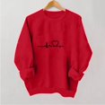 thumbnail image 5 of Enjoytime Valentine's Sweatshirt for Women Heart Printed Crewneck Long Sleeve Tops Cute Casual Pullover Sweatshirts Red L, 5 of 6