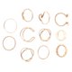thumbnail image 4 of 10 anillos ajustables con diseño abierto para nudillos, adornos para dedos (dorados), 4 of 5