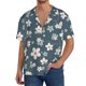 thumbnail image 1 of Fotbe Blue Flower Camisa Estampada de Manga Corta para Hombre, Casual de Verano, Estilo Playero, Sin Arrugas-X-Large, 1 of 5