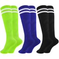 thumbnail image 1 of Calcetines de fútbol para niños Glooarm, 3 pares, hasta la rodilla, algodón, 1 of 6