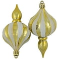 thumbnail image 4 of Northlight 8ct Gold Shatterproof Finial Christmas Ornaments, 4.75", 4 of 5