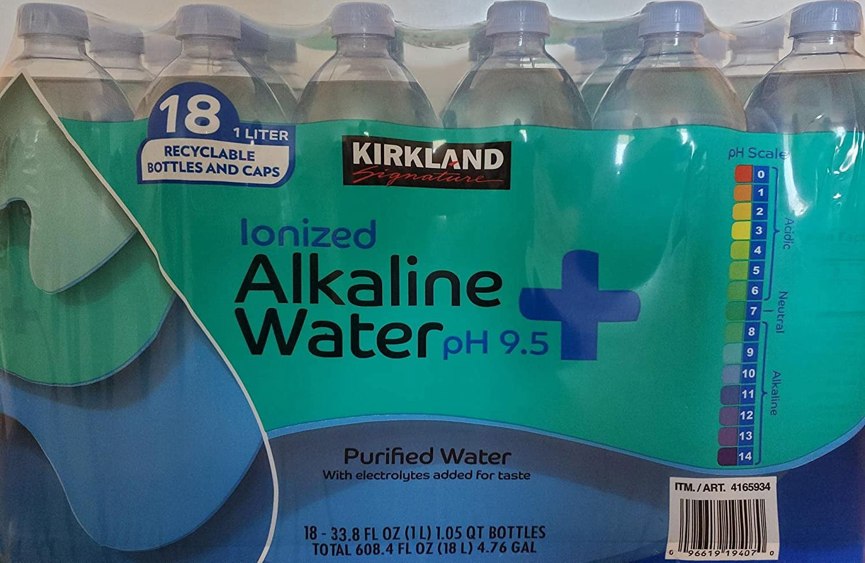 Kirkland Signature Ionized Alkaline Water pH 9.5 1L (Pack of 18)