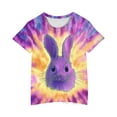 thumbnail image 4 of THDHVS Toddler Summer T-shirts,Summer Casual Tops for Kids,Girl Short Sleeve Tees Easter Graphic Cotton Summer T-Shirts Purple 5-6 Years, 4 of 4