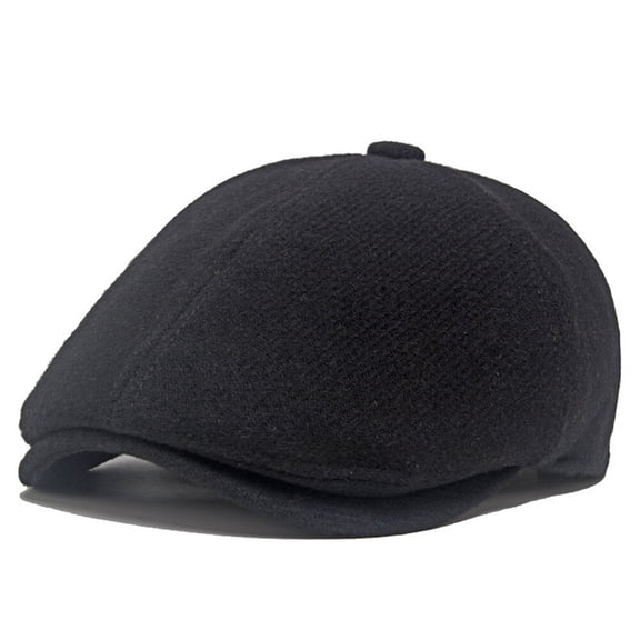Men Retro Wool Newsboy Beret Flat Hat Peaked Ivy Cap Golf Driving Warm Hats