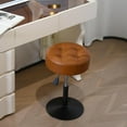 thumbnail image 5 of Adjustable Brown Vanity Stool, Swivel Vanity Chair for Makeup Room, Small Stool Chair for Vanity Bathroom Living Room, Round Ottoman Makeup Chair, PU Leather, 5 of 16