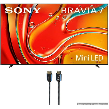 Sony K55XR70 55 Inch 4K Bravia LCD Mini LED Full Array HDR Google TV with an Austere 5S-4KHD2-2.5M V-Series 2.5m Premium 4K HDR HDMI Braided Cable (2024)
