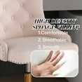 thumbnail image 6 of Velvet Armless Home Office Desk Chair, Swivel Height-Adjustable Small Cute Vanity Chair for Women/Girls, Comfy Makeup Chair with Rivet and Gold Base for Living Room, Bedroom(Light Pink), 6 of 18