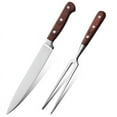 thumbnail image 3 of 1 set of chef's knife, stainless steel meat fork, household iron plate barbecue meat knife and fork, kitchen western knife (knife + fork), 3 of 3