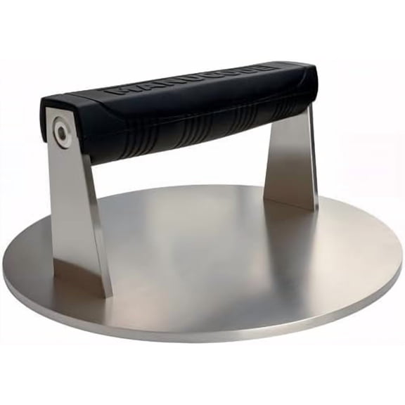 Stainless Steel Burger Smasher 3.25 LB – 8 Inch Steak Weight for Smash Burgers, Bacon, Sandwiches | Dishwasher Safe, Preheatable Protein Press with Silicone Handle | Commercial BBQ Tool