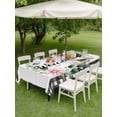 thumbnail image 4 of Outdoor Tablecloth with Umbrella Hole for Patio/Picnic/Party/Camping, Spring Pink Flowers Waterproof Table Cloth Rectangle Table Cover Washable, Country Plants Leaves Bird Farmhouse Check (60"x 120"), 4 of 9