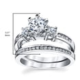 thumbnail image 2 of Metal Masters Womens Sterling Silver Wedding Engagement Ring 1.15Ct Tcw 2Pc Set Cubic-Zirconia, 2 of 4