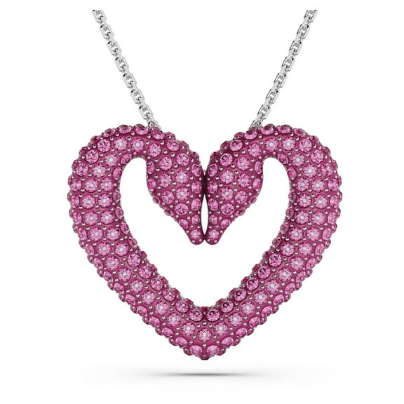 Swarovski Una pendant Heart, Large, Purple, Rhodium plated -5646571