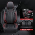 thumbnail image 5 of Leather Car Seat Cover 5 Seats for Chevrolet Chevy Silverado GMC Sierra 1500 2500HD 3500HD 2007-2021 Full Set Cushion Seat Covers for Cars Waterproof, Red, 5 of 10