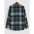 thumbnail image 4 of DOPI Men's Checked Corduroy Shirt, Long Sleeved, Classic Flannel Shirt Button Down Shirt Jacket Daily Coat, 4 of 6