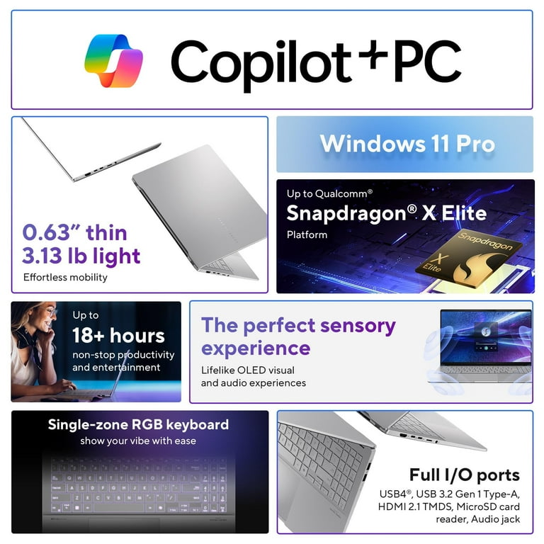 ASUS Vivobook S 15 Copilot+ PC 15.6 inch 3K OLED 120Hz ASUS Vivobook S 15 Copilot+ PC 15.6 inch 3K OLED 120Hz
