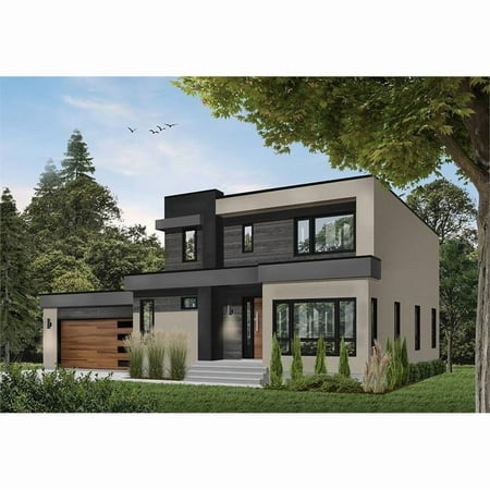 The House Designers: THD-7344 Builder-Ready Blueprints to Build a Bold Modern House Plan with Basement Foundation (5 Printed Sets)