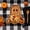 Khaki b, variant on Halloween Pumpkin Outline Natural Wood Serving Platter, Engraved Jack-o'-Lantern Face Wood Tray For Candy Nut Fruit Cheese Party Table Decor(7.08*7.48)D