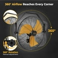 thumbnail image 6 of CAMMOO 18 Inch Wall Mount Fan, 360°Tilt Adjustment, 3-Speed IP44 Industrial Commercial Outdoor Wall Fan for Greenhouse, Garage, Workshop, Warehouse, Covered Patio, 1 Pack, 6 of 9
