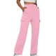 thumbnail image 1 of Pantalones casuales Cintura elástica Ajuste holgado Traje diario de talla grande para mujer Kuymtek Rosa T L para Mujer, 1 of 7