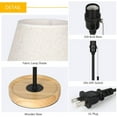 thumbnail image 3 of Vintage Black Bedside Nightstand Lamps with Wooden Base Set of 2, 3 of 7