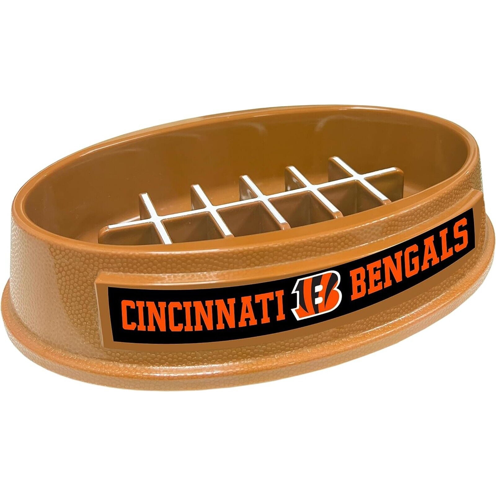 Pets First NFL Cincinnati Bengals Super-Bowl Slow Feeder Bowl for Dogs and Cats, Football Design for Healthy Digestion, Non-Slip, for Large & Small Pet