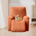 thumbnail image 3 of CJC Stretch Recliner Couch Covers, 4-Piece Recliner Chair Covers Furniture Protector with Elastic Side Pockets for Armchairs (Orange), 3 of 8