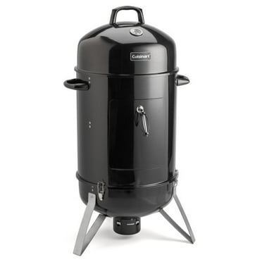 Cuisinart 18” Vertical Charcoal Smoker, Integrated Thermometer, Water Bowl and Dual Vents Perfect for Smoked Brisket, Chrome Plated Grates Smoker Grill for BBQ, Camping, Tailgates