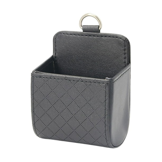 Organizador de bolsas de ventilación para coche, de piel sintética, práctico para el interior del automóvil. Negro