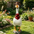 thumbnail image 4 of BZPIZ 13.7" Garden Porch Goose Statues, Funny Goose Farm Fence Decor, Resin Real Concrete Porch Goose Decor, Outdoor Animal Sculptures & Statues, Perfect for Home Garden Stairs, Backyard, Farm, Patio, 4 of 8