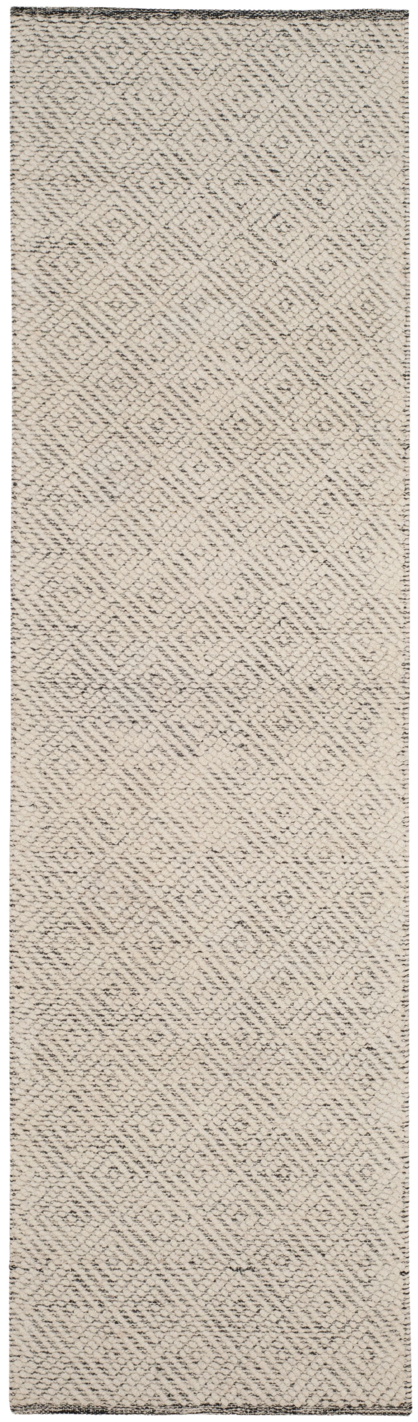 SAFAVIEH Natura Eanna Geometric Wool Runner Rug, Ivory/Light Grey, 2'3" x 10'