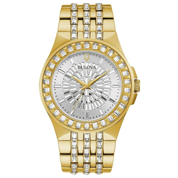 Bulova Bulova Men's GoldTone Crystal Watch 98A239