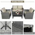 thumbnail image 4 of Patiojoy 4PCS Patio Rattan Furniture Set Sofa Table Storage Shelf Khaki Cushion  HW67841ABN My Lux Decor Round, 4 of 6