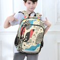 thumbnail image 6 of FORMRS Unisex School Backpack 17" Student Travel Bag with Laptop Compartment, Blue Retro Print, 6 of 7