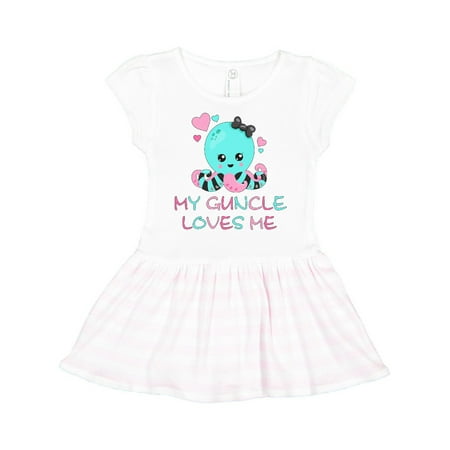 

Inktastic My Guncle Loves Me- cute octopus and hearts Gift Toddler Girl Dress