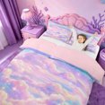 thumbnail image 3 of meiyoeat Pastel Cloud Star Bedding,Colorful Rainbow Pattern Duvet Cover Full For Girl,Reversible,3pcs,1 Duvet Cover and 2 Pillowcases, 3 of 6