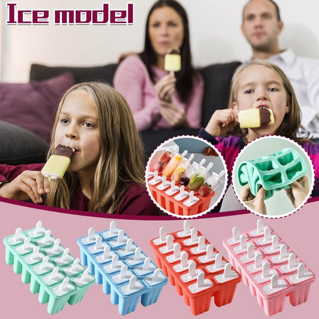 Moldes para Paletas 12 Moldes para Hielo Bandeja Reutilizable onlyliua