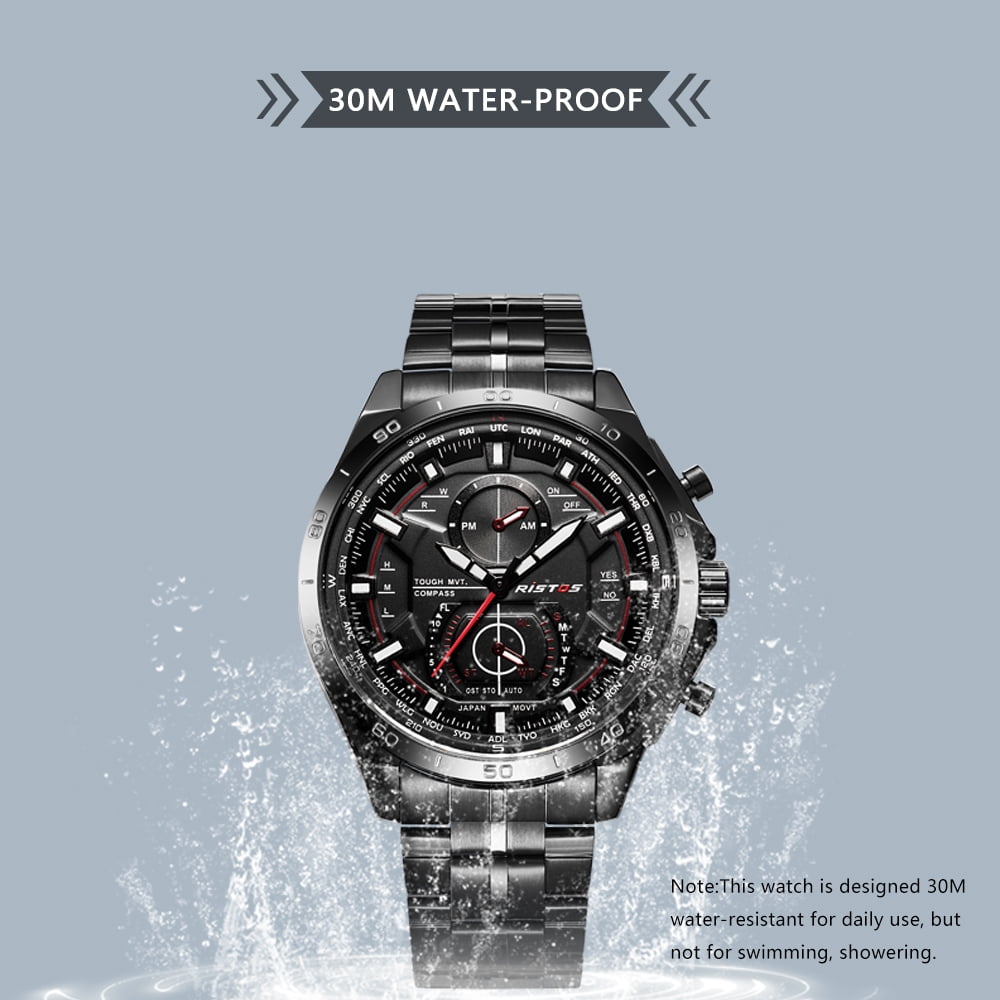 RISTOS LSS56 Ristos Watch Analog-Digital Watch - For Men - Buy RISTOS LSS56 Ristos  Watch Analog-Digital Watch - For Men Men Digital Quartz Wrist Watches Day  Date Black Leather Online at Best