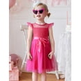 thumbnail image 6 of Oudiya Toddler Girls Tutu Dress Summer Contrast Mesh Party Dresses Cute Princess Tulle Sundress with Belt 2-8Y, 6 of 7
