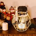 thumbnail image 3 of WASHWEPE 1Set Golden Iron Tealight Lantern Hollow Pattern Decorative Table Decorations for Party, 3 of 8