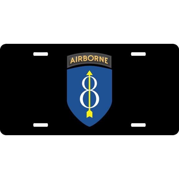8th Infantry with Airborne Tab License Plate