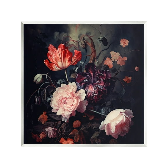 Stupell Industries Dark Elegant Flowers Botanical & Floral Photography Unframed Art Print Wall Art, 12 x 12